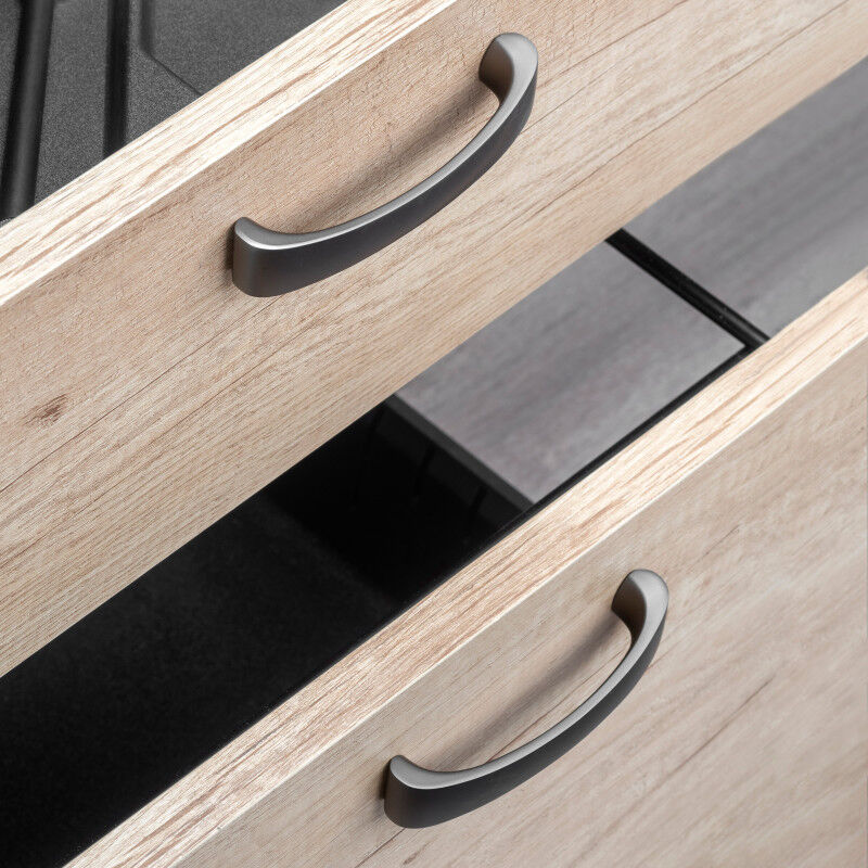 Emuca - 9169252 Lot de 20 poignées pour meubles Kyoto, L142mm, entraxe 128mm, Zamak, Titane