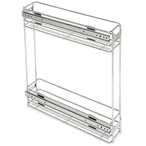 Porte-bouteilles extractible Supra Emuca avec fermeture amortie pour module bas de cuisine largeur 150 mm en acier chromé