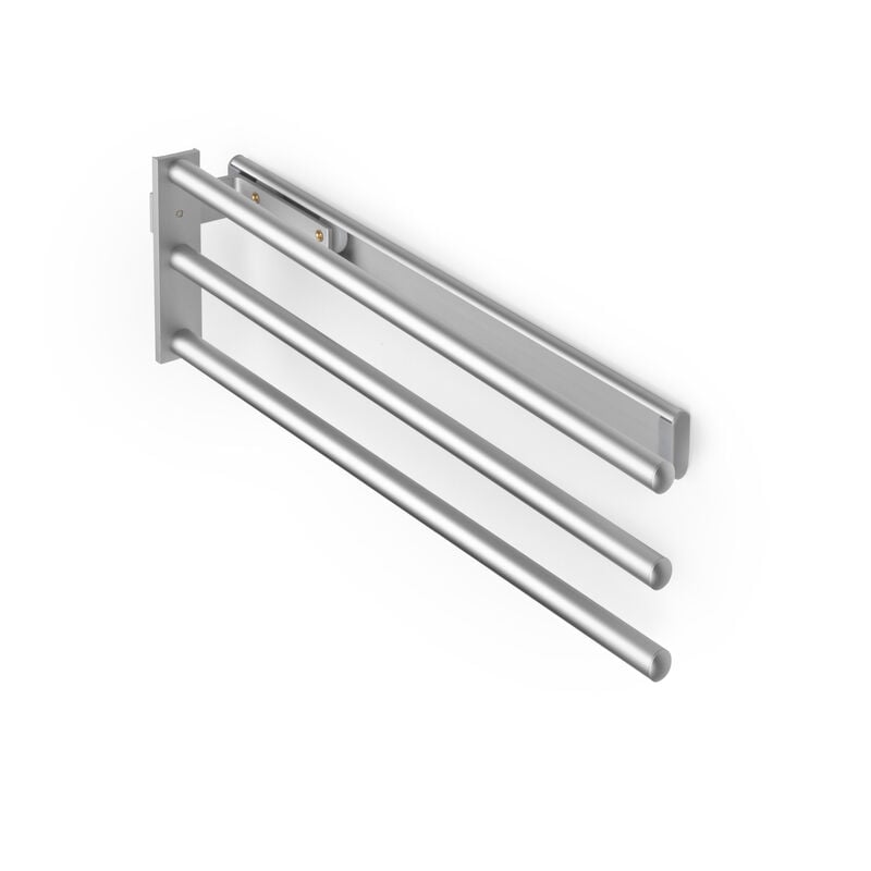 Emuca - Porte-serviettes extensible, 3 bras, Aluminium, Anodisé mat