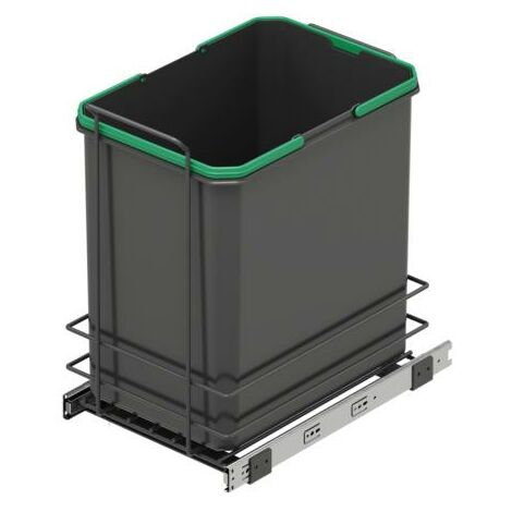 Poubelle Plastique Avec Couvercle Basculant 25 L – Couleur Sauge Argentée, Pour Maison, Bureau