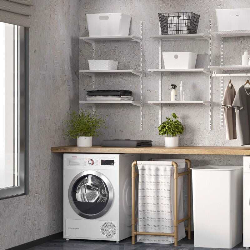 Kit de pour 3 étagères - consoles et supports muraux Jagmet- longueur 380mm- Acier- Peint en blanc - Emuca