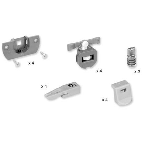 Emuca – Jeu de chariots pour 2 portes coulissantes – Ferrage en plastique pour installation esthétique – Fonctionnement fluide et silencieux - CLIPO-15