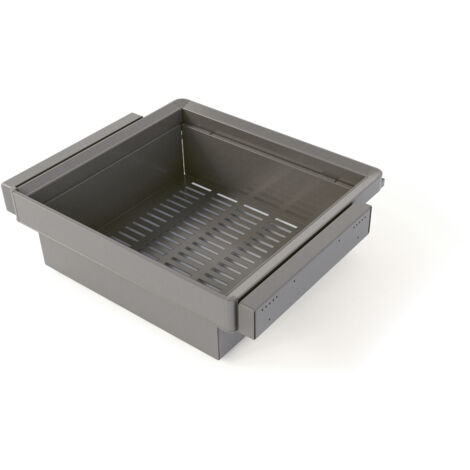 Emuca Satz aus Metallkasten und ahmen für Schrank Quartz, mit Soft-Close- und Vollauszugsschienen, Modul 60cm, Titanium