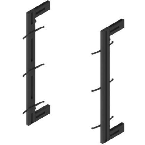 Emuca Set aus Zero modulares Rahmen set mit Wandbefestigung, Aluminium und Zamak, Tiefschwarz lackiert texturiert