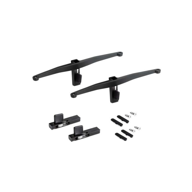 Emuca - Lot de consoles pour 5 étagères en bois pour structure Zero, planches non incluses, Zamak, Peint en noir texturé - talla