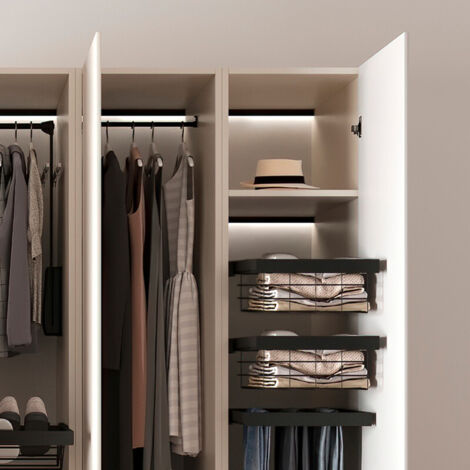 Ganci Per Aste Armadio Senza Foratura - 4 Pezzi In Lega Di Alluminio, Design Moderno, Salvaspazio, Per Guardaroba