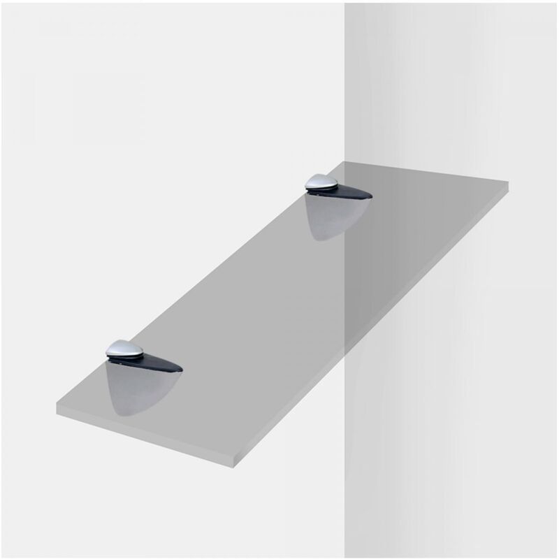 

Soporte para estante de madera/cristal, espesor 0-25 mm, Plástico y zamak, Niquel mate, 2 ud.