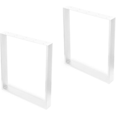 Emuca Square Rectangular White Table Legs 76 cm Height