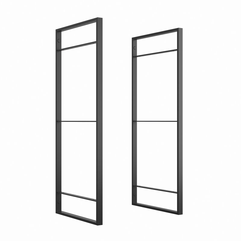 Emuca - Jeu de Lader Cadre d'étagère, hauteur 830mm, Acier, Peint en noir