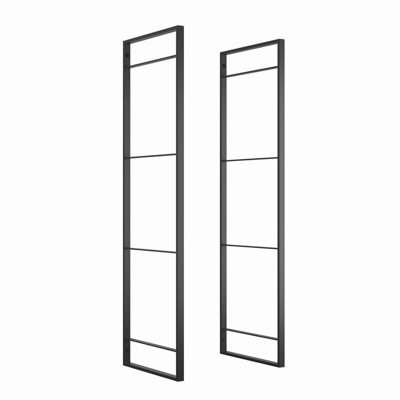 Emuca Jeu de Lader set de cadres d'étagères, hauteur 1150mm, Acier, Peint en noir