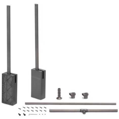 Emuca Sway perchero abatible titanio ajustable 600-830 mm