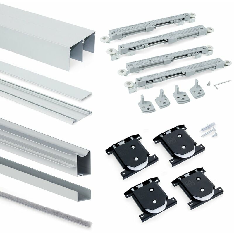 EMUCA Armoire Placard 2 portes avec profils Wave18 et fermeture amortie