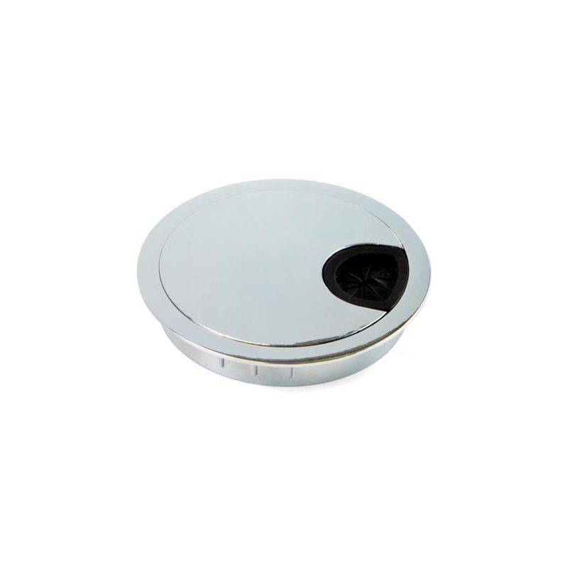 

Tapa pasacables circular, D. 80 mm, para encastrar, Zamak, Cromado - - Emuca