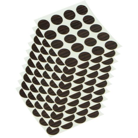 Emuca - Tappo coprivite adesivo, Ø13mm, Wengué, Confezione di 200 pezzi