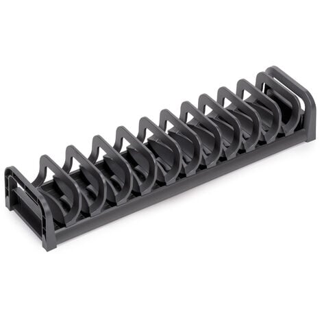 Emuca Tellereinsatz Orderbox für Schublade, 120x470mm, Aluminium und Kunststoff, Anthrazitgrau