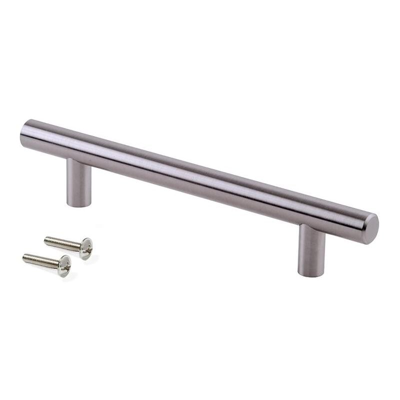 

Tiradores para mueble, D. 12 mm, intereje 256 mm, Acero, Niquel Satinado
