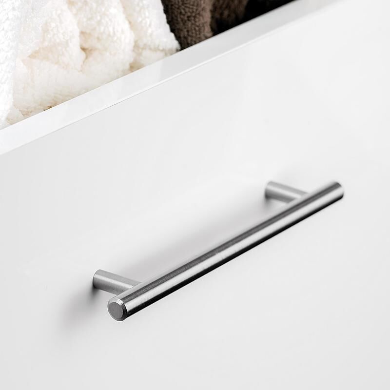

Tiradores para mueble, D. 12 mm, intereje 448 mm, Acero, Niquel Satinado