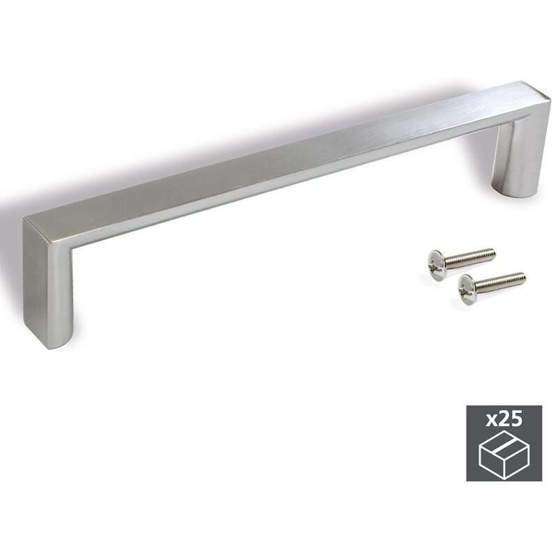 

Tiradores para mueble, intereje 128 mm, Zamak, Niquel satinado, 25 ud.