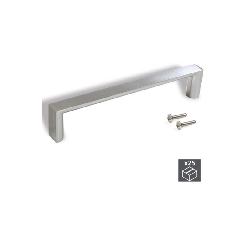 

tiradores para mueble, intereje 96 mm, zamak, niquel satinado, 25 ud. - Emuca