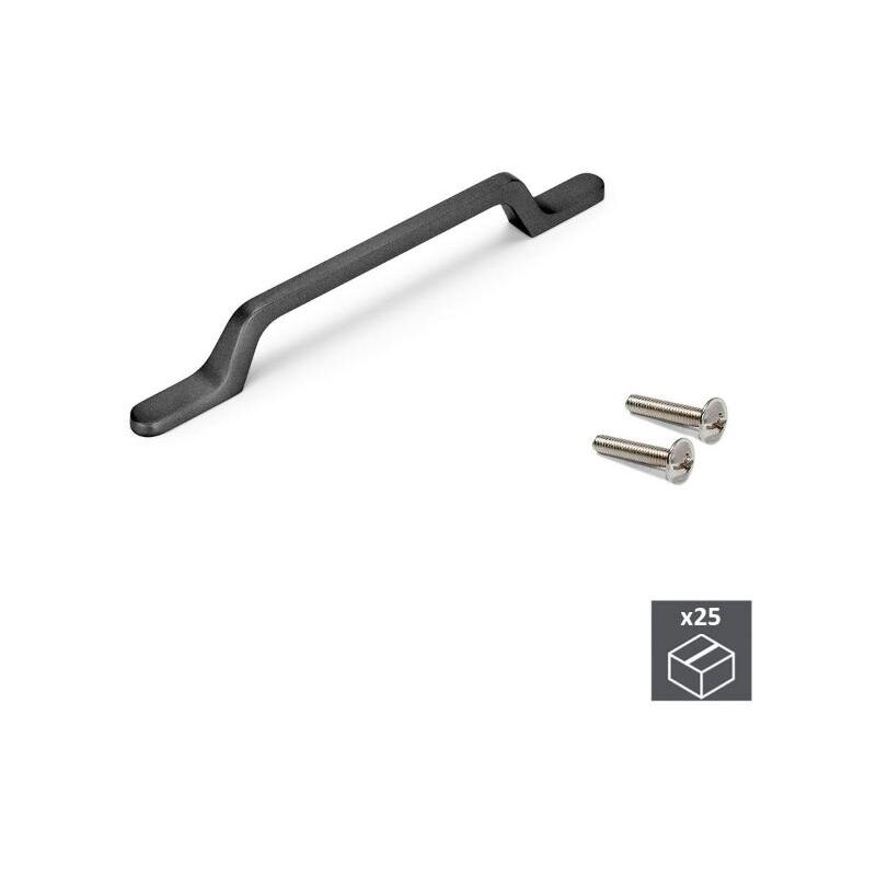 

Tiradores para muebles, intereje 96 mm, Aluminio, Gris oscuro, 25 ud.