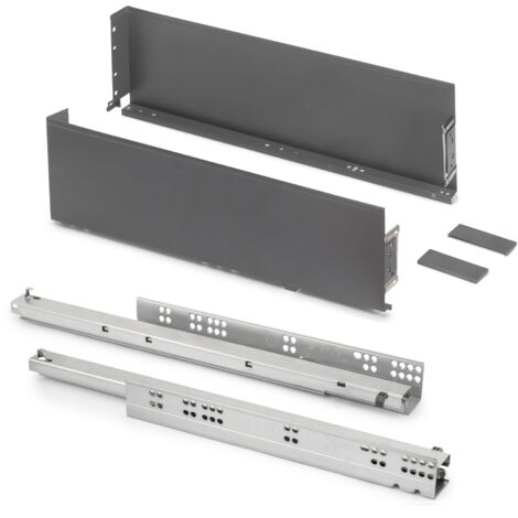 Emuca Tiroir Simplex Gris Anthracite Blanc 490 mm Profond