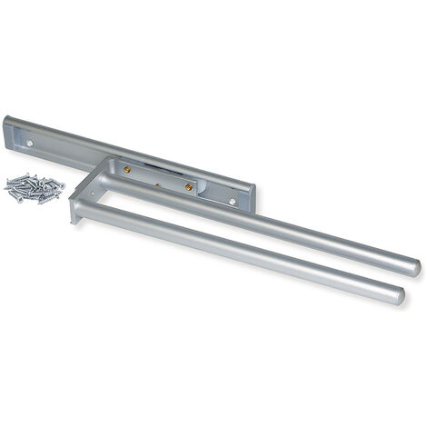 Emuca Toallero extensible, 2 Brazos, Aluminio, Anodizado mate