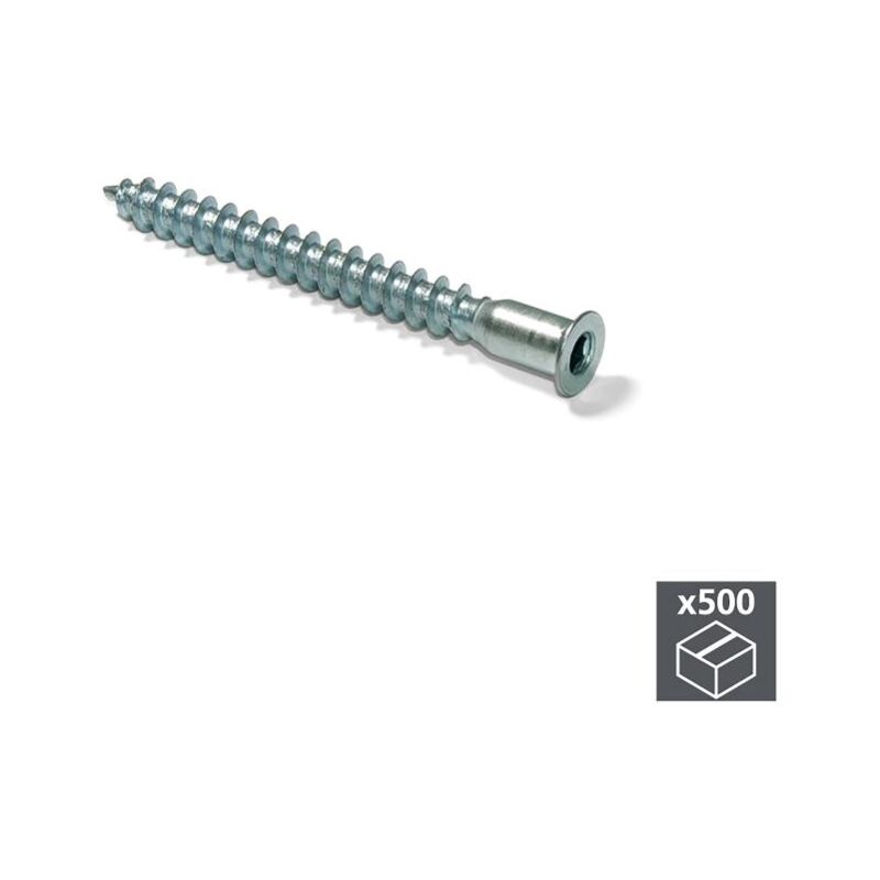 

tornillo autorroscante, cabeza plana allen, d. 5 mm, 50 mm, acero, cincado, 500 ud. - Emuca