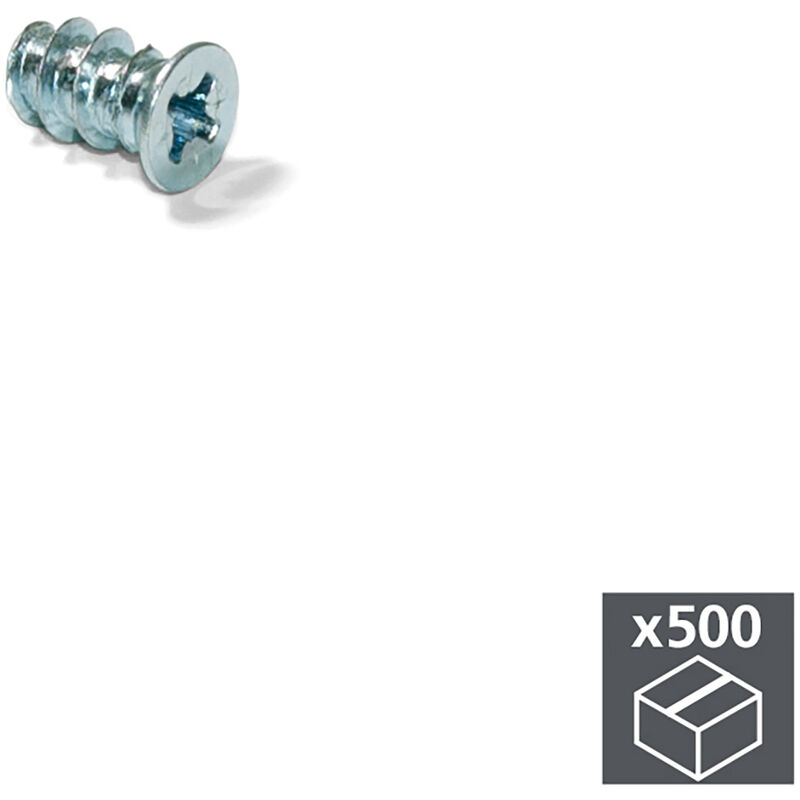 

Tornillos, cabeza plana Pozidrive, D. 6,2 mm, 11 mm, Euro, Acero, Zincado, 500 ud. - Cincado - Emuca