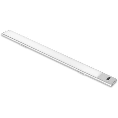 Emuca USB wiederaufladbare LED-Wandleuchte Kaus mit Berührungssensor, L400mm, Kunststoff und Aluminium, Matt eloxiert