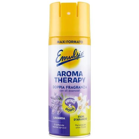 EMULSIO SPRAY AROMATHERAPY DOPPIA FRAGRANZA LAVANDA FIORI D'ARANCIO DA 350 ML