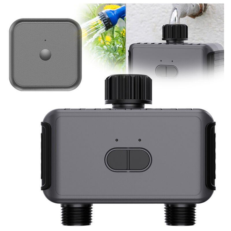 LIFCAUSAL Programmateurs d'Arrosage 2 Sorties avec Contrôle par Application/Assistant Vocal, Report de Pluie et Minuterie Manuelle pour Tuyau de