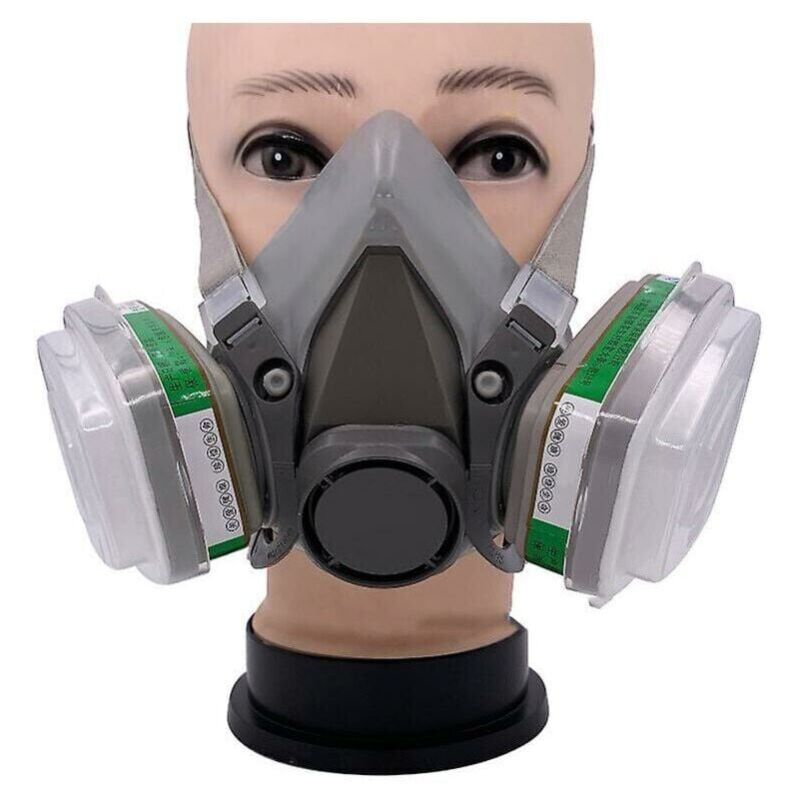 en 1 demi-masque facial pour respirateur de protection de peinture par pulvérisation de gaz 3m 6200