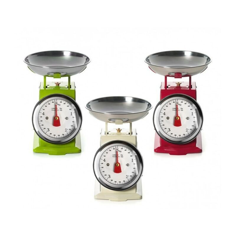 Mediawave Store - EN-81356 Balance de cuisine jusqu'à 5 kg plateau en metal Couleur: Vert