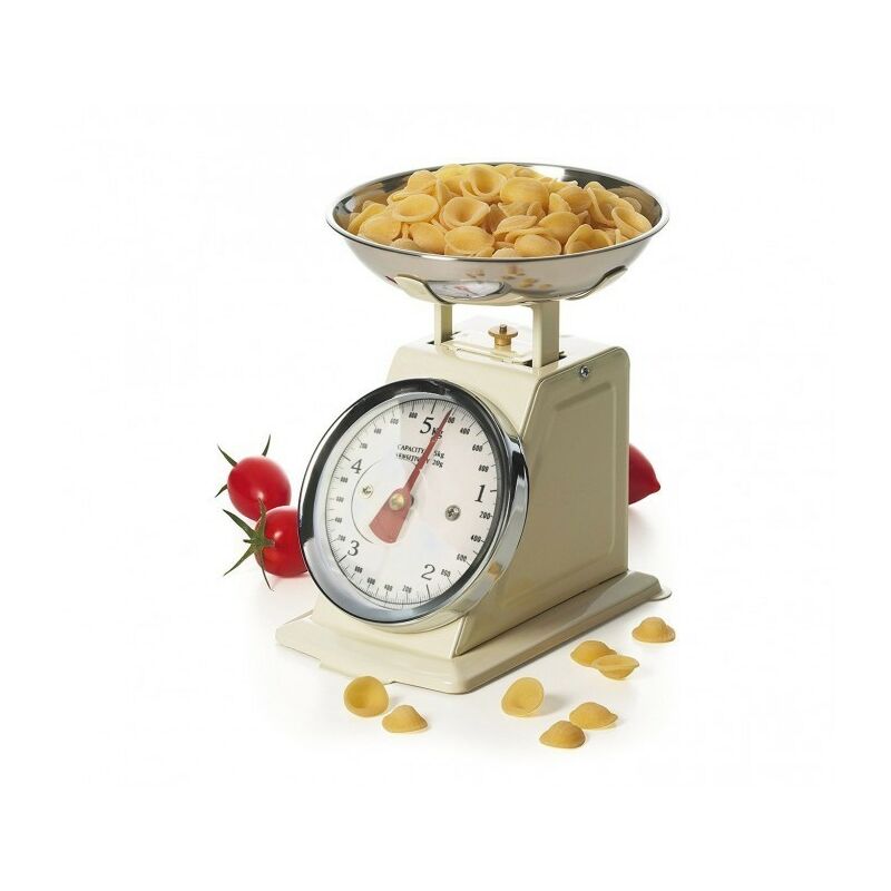 Mediawave Store - EN-81356 Balance de cuisine jusqu'à 5 kg plateau en metal Couleur: Blanc