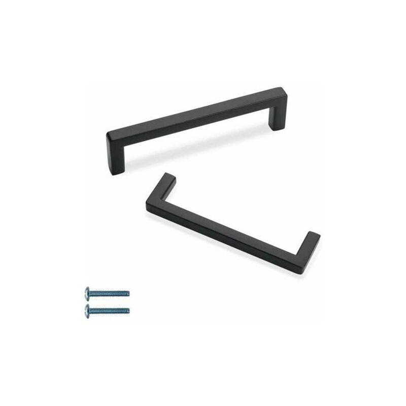 En Acier Inoxydable Pour Porte D'Armoire Poignées De Porte De Cuisine Noir Entraxe 128 Mm Lot de 10 Poignées de Porte de Placard