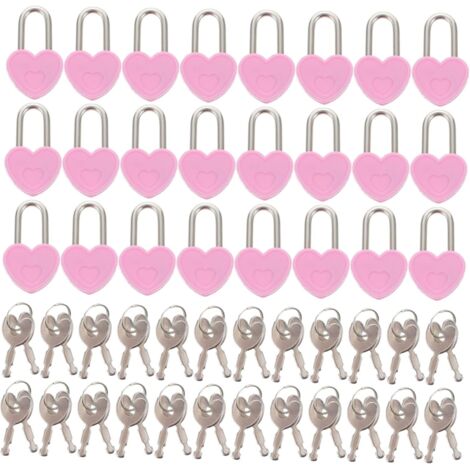 en m tal robuste en forme de c ur lot de 24 mini cadenas