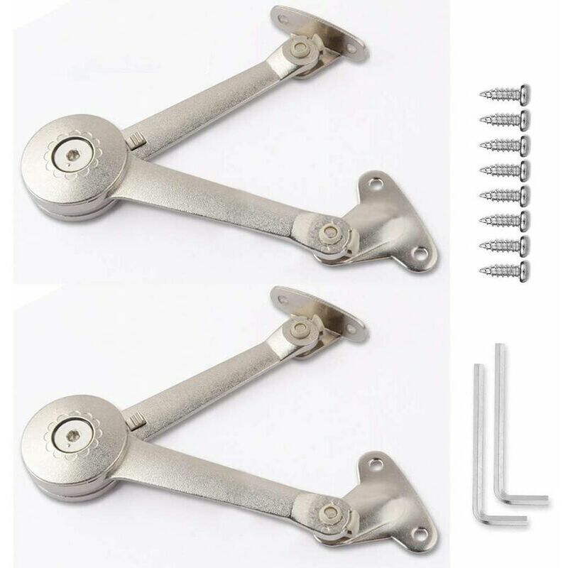 En Nickel Satiné Avec Fermeture En Douceur avec vis et clé hexagonaleLot de 2 charnières de support de couvercle pour soutenir les couvercles