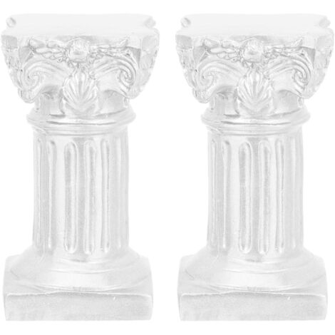 en r sine motif colonne romaine couleur argent e lot de 2