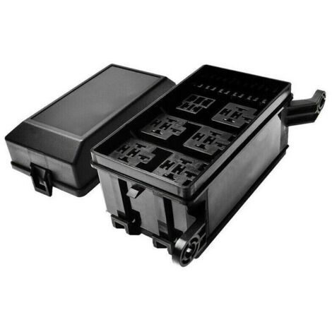 En stock : Boîte à fusibles automobile à 6 voies avec relais, boîte de jonction de commande principale pour modification du câblage du compartiment moteur automobile