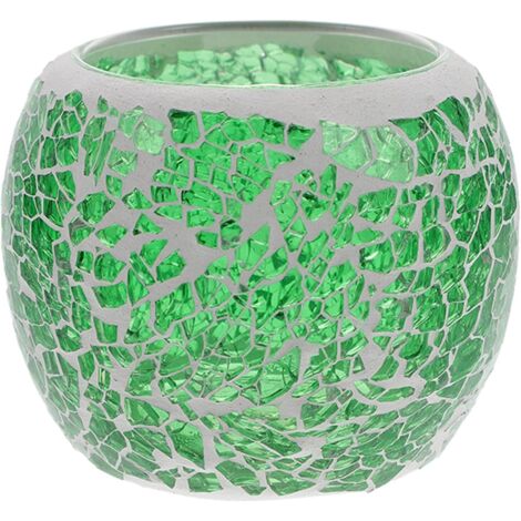 en Verre Mosaïque Vert Décor de Table Romantique pour Dîner