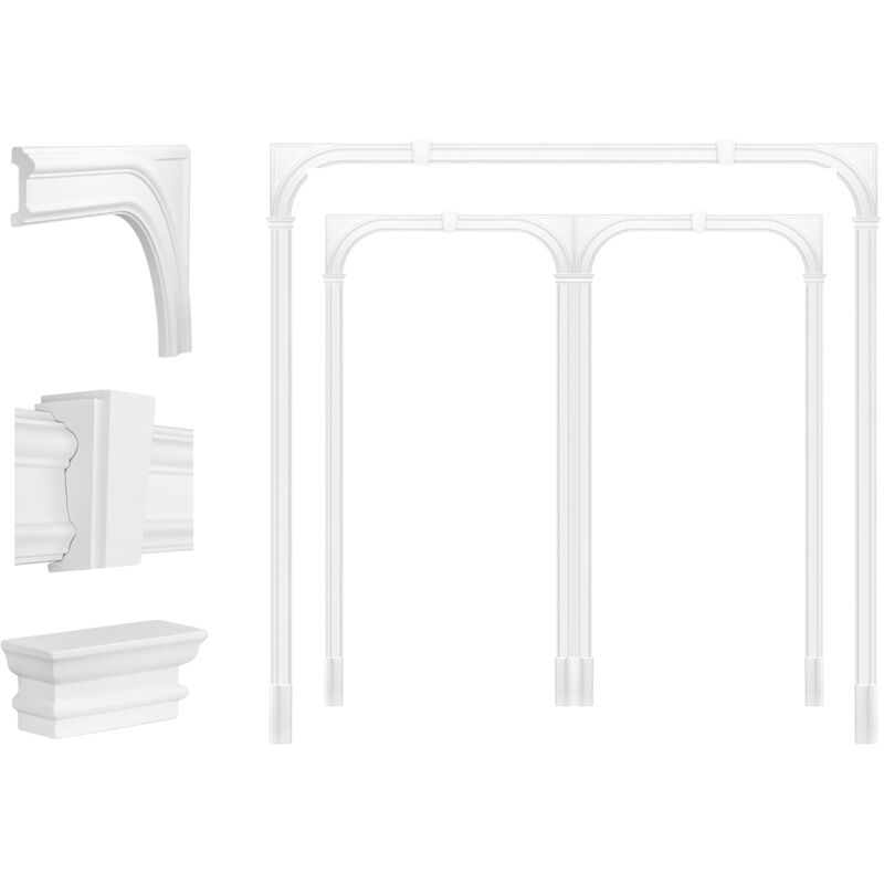 Encadrement de porte cadre en plastique pu - résistant, stable, léger DK06: Sans adhésif de montage, DK061 - Arche de porte