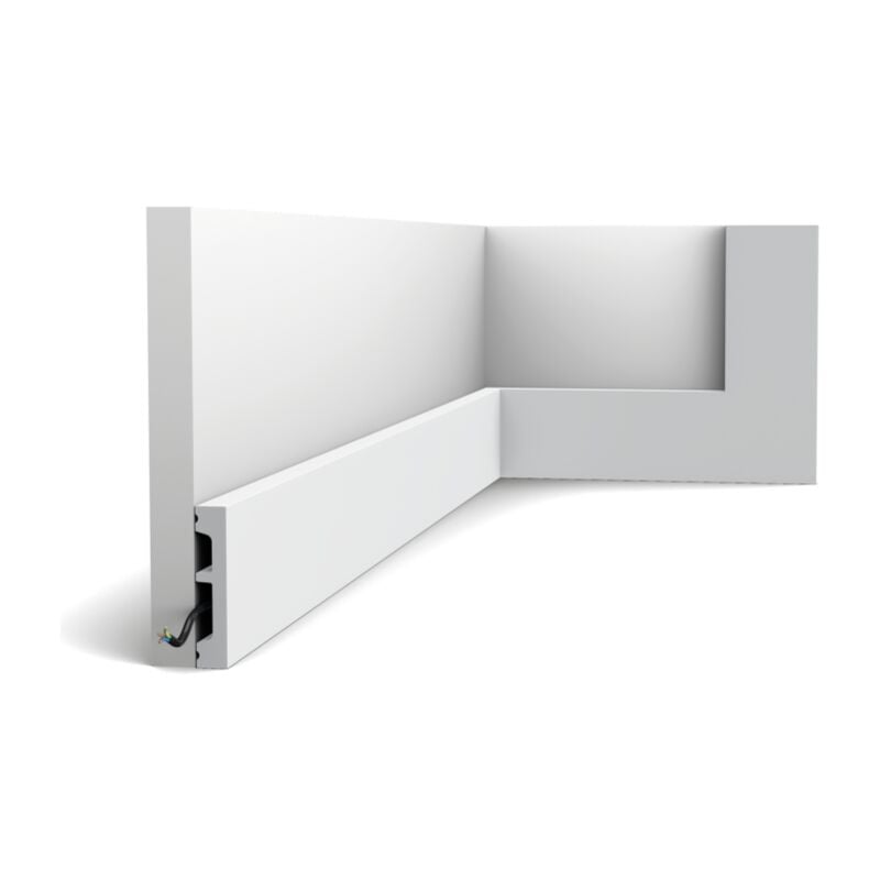 Plinthe DX157-2300 avec finition dans la teinte RAL9003 - l 230 x h 6,6 x l 1,3 cm Orac decor