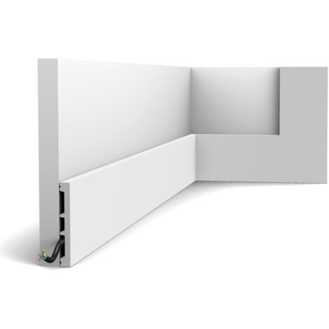 Encadrement de porte Orac Decor DX163-2300-RAL9003 AXXENT SQUARE Moulure décorative Cimaise Plinthe design moderne blanc 2,3 m