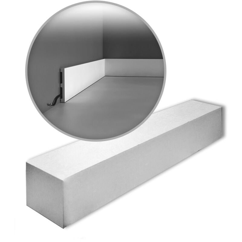 Orac - SX163 Plinthe Decor - 10x1,3x200cm (h x p x l) - plinthe décorative polymère Carton complet , a peindre