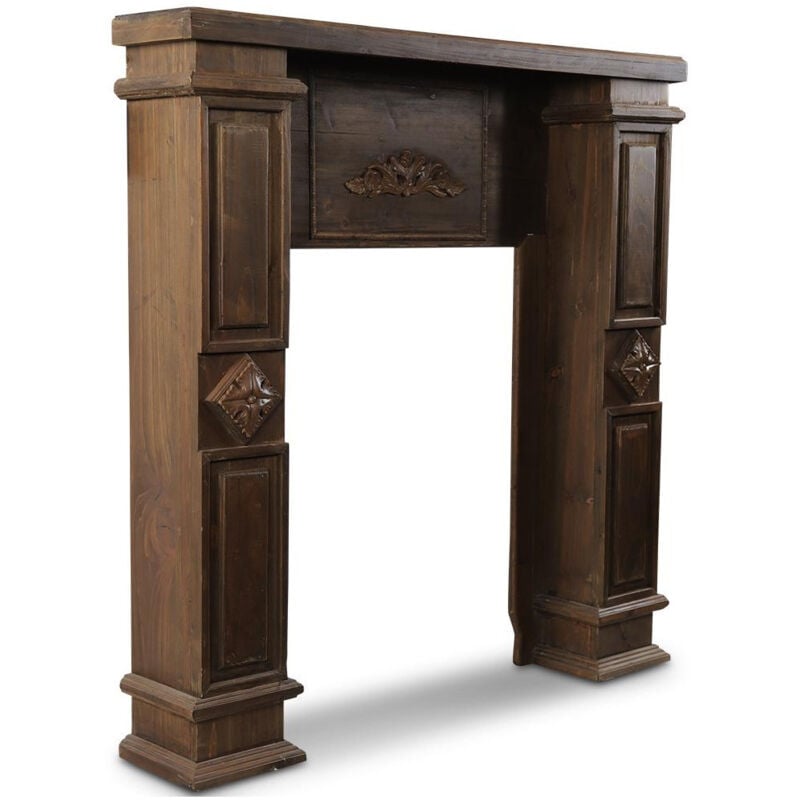 Encadrement manteau cheminée - Bois - Marron - Décoration d'Autrefois