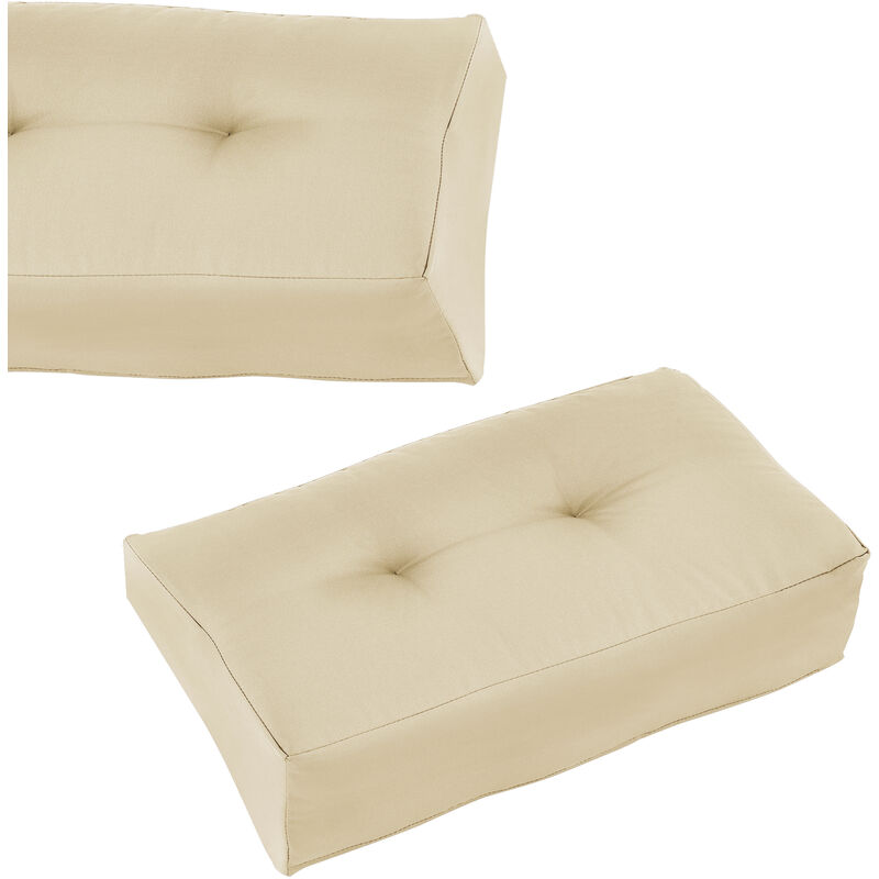 

1x cojín de esquina para sofá de palés [beige] cojín apoyabrazos para europalé tapizado para interior / exterior