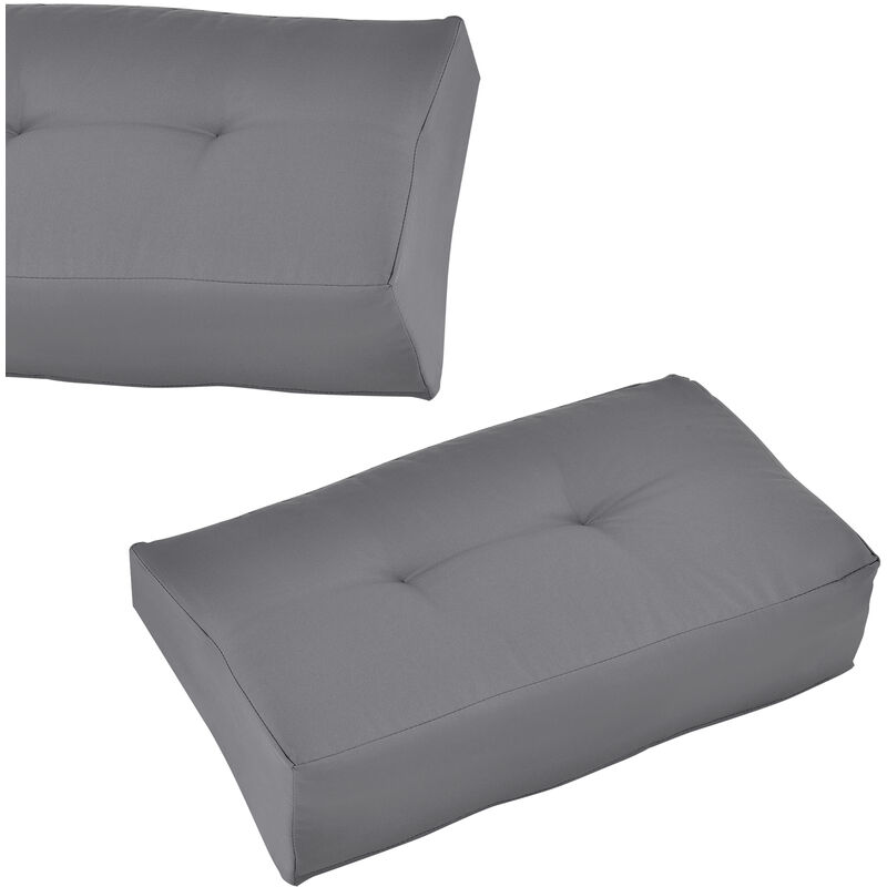 

1x cojín de esquina para sofá de palés [gris claro] cojín apoyabrazos para europalé tapizado para interior / exterior