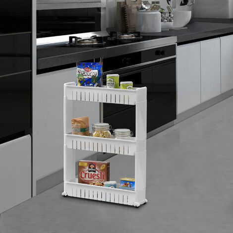 Carrito Auxiliar con Ruedas - 42x30x77 Carro de Cocina Organizador