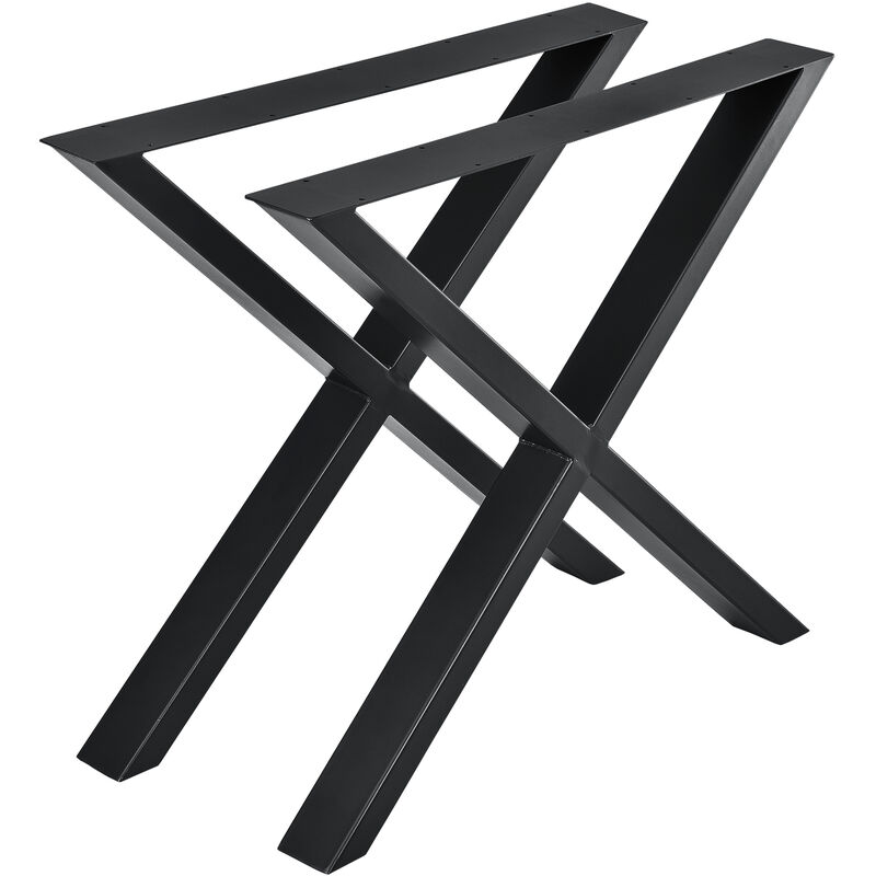 Image of Gambe da tavolo set 2 pz in metallo forma ad x nero varie dimensioni dimensioni : 79x72 cm