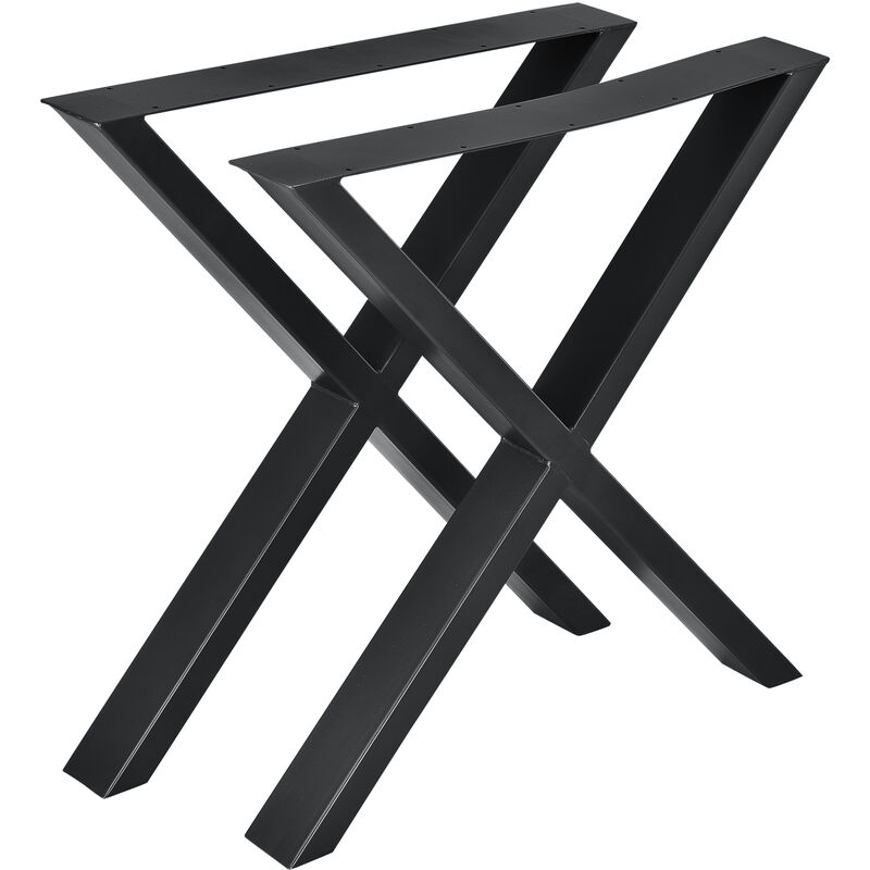 Image of Gambe da tavolo set 2 pz in metallo forma ad x nero varie dimensioni dimensioni : 69x72 cm